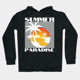 Summer Paradise. Summertime, Fun Time. Fun Summer, Beach, Sand, Surf Retro Vintage Design. Hoodie